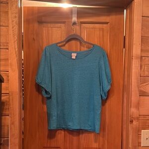 Chico's Blue Boxy Relaxed Blouse
